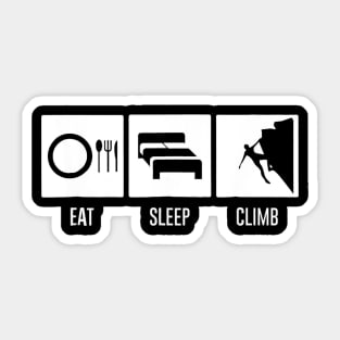 Eat Sleep Climb T Shirt Rock Climbing Mountain Climbing Sticker